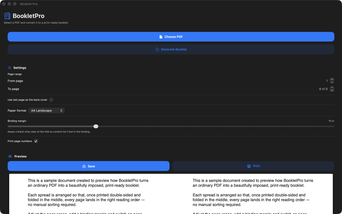 BookletPro on Mac